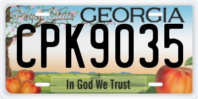 GA license plate CPK9035