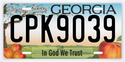 GA license plate CPK9039