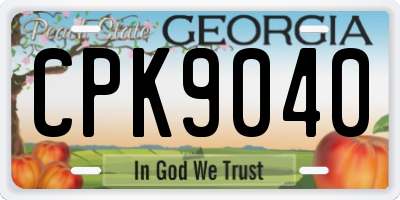 GA license plate CPK9040