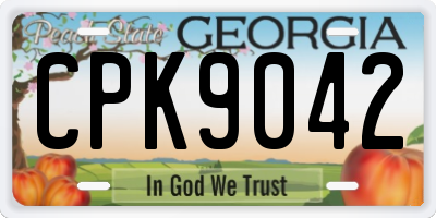 GA license plate CPK9042