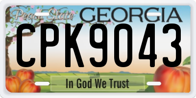 GA license plate CPK9043
