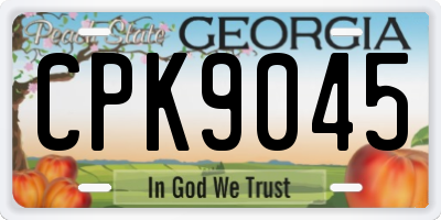 GA license plate CPK9045