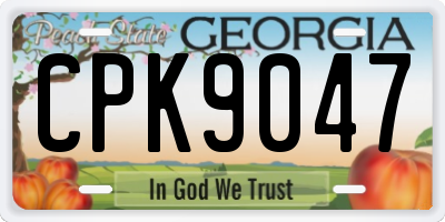 GA license plate CPK9047