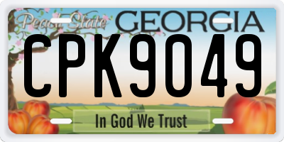 GA license plate CPK9049