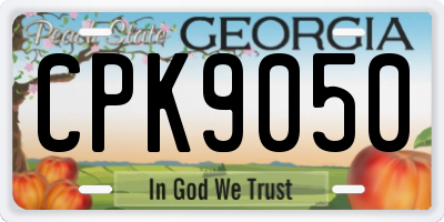 GA license plate CPK9050