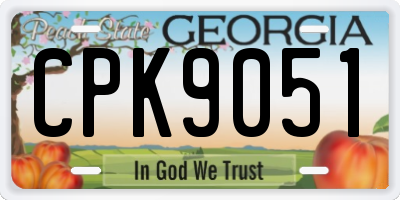 GA license plate CPK9051