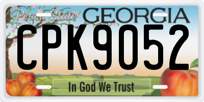 GA license plate CPK9052