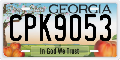 GA license plate CPK9053