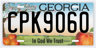 GA license plate CPK9060