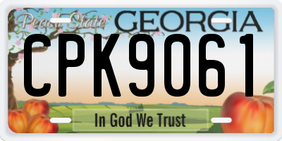 GA license plate CPK9061