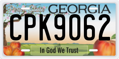 GA license plate CPK9062