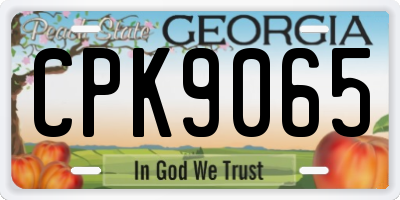 GA license plate CPK9065