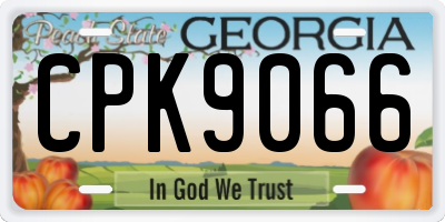 GA license plate CPK9066