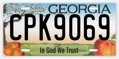 GA license plate CPK9069