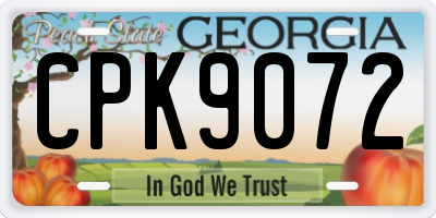 GA license plate CPK9072