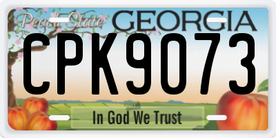 GA license plate CPK9073