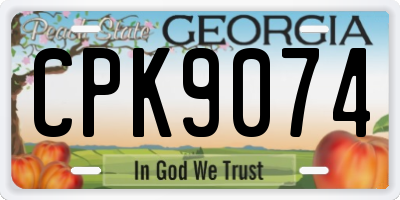 GA license plate CPK9074