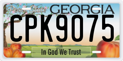 GA license plate CPK9075