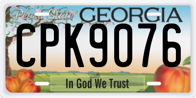 GA license plate CPK9076
