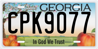 GA license plate CPK9077