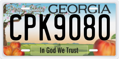 GA license plate CPK9080