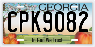 GA license plate CPK9082