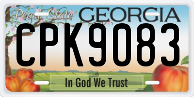 GA license plate CPK9083