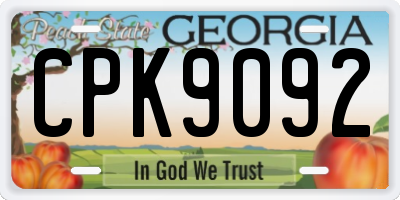 GA license plate CPK9092
