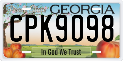 GA license plate CPK9098