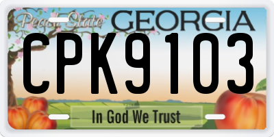 GA license plate CPK9103