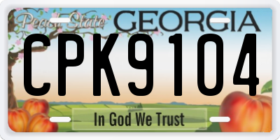 GA license plate CPK9104