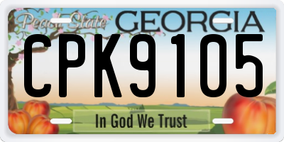 GA license plate CPK9105