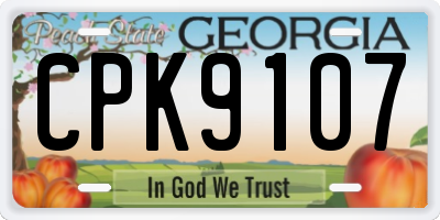 GA license plate CPK9107