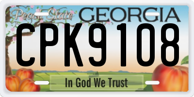 GA license plate CPK9108