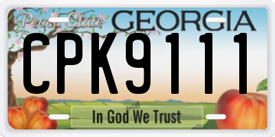 GA license plate CPK9111