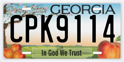 GA license plate CPK9114