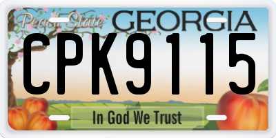 GA license plate CPK9115