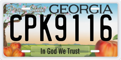 GA license plate CPK9116