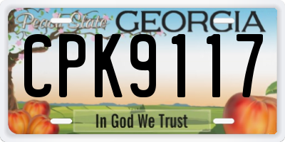 GA license plate CPK9117