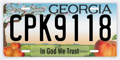 GA license plate CPK9118