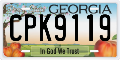 GA license plate CPK9119