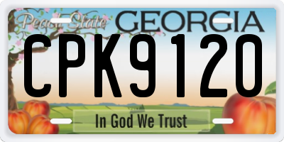 GA license plate CPK9120