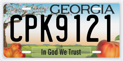 GA license plate CPK9121