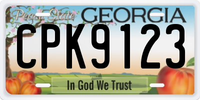 GA license plate CPK9123