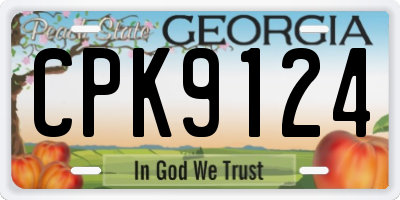 GA license plate CPK9124