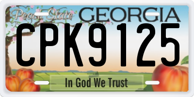 GA license plate CPK9125
