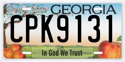 GA license plate CPK9131