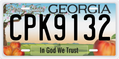 GA license plate CPK9132