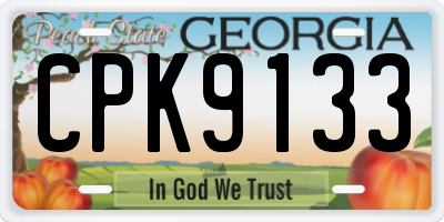 GA license plate CPK9133