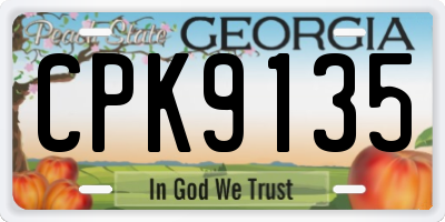 GA license plate CPK9135